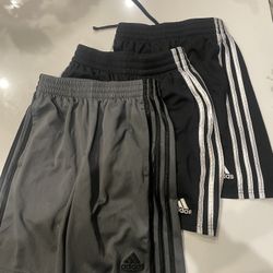 Adidas Boys Athletic 3 Stripe Drawstring Shorts Set Of 3, Medium