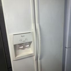 Beige Side By Side Whirlpool Refrigerator 