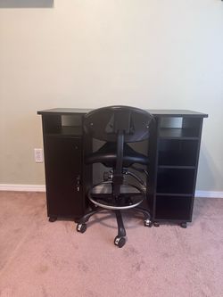 Nail Tech table with suctioning extractor with  Esthetician Chair
