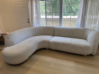 West elm curved sofa couch