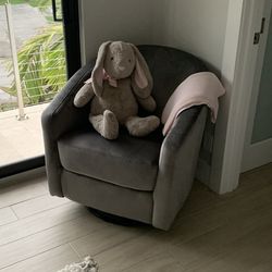 Babyletto Madison Swivel Chair - Slate Gray Velvet