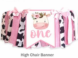 Cow High chair banner