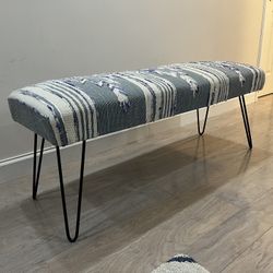 Upholstered Bench with Hairpin Legs – 50” Long