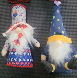 4 x Holiday Christmas / Patriotic Stuffed Gnomes