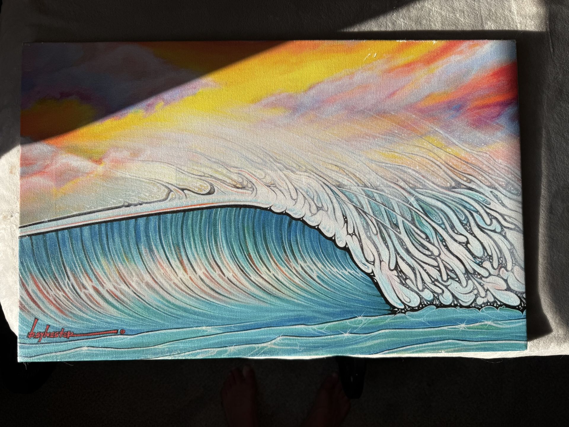 Sun Set Wave Painting