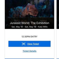 Jurassic World Exhibition Tickets - 4 Tickets