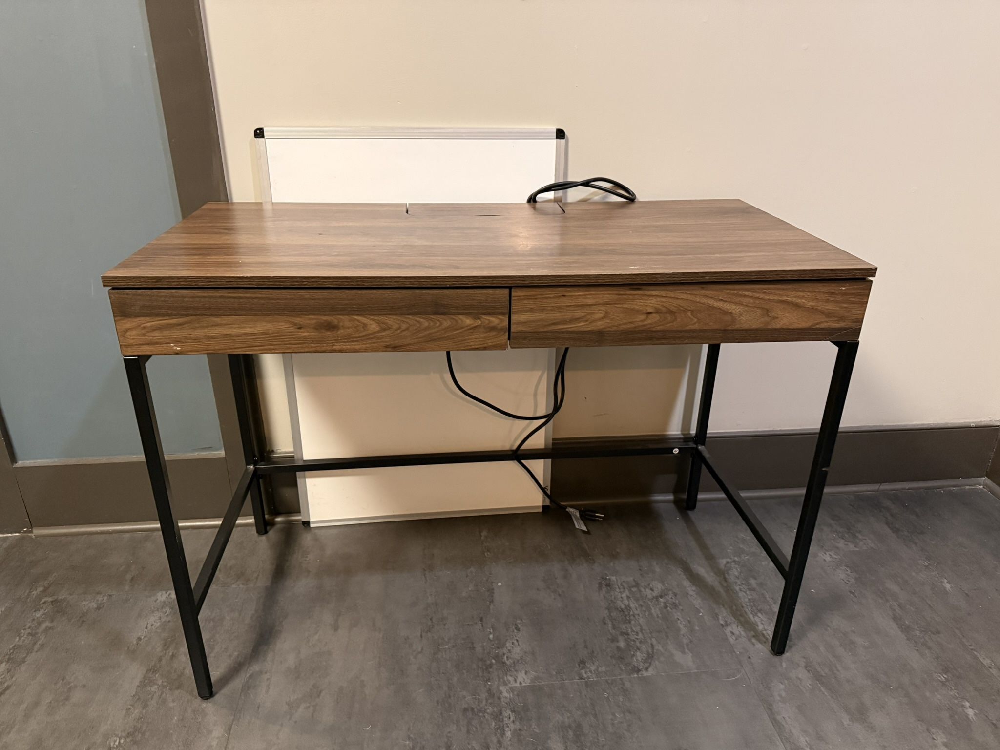 Wooden Desk with built in power outlet