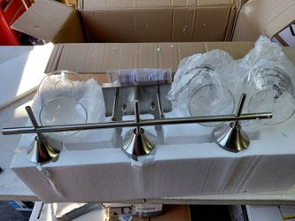 Merra 3 light bathroom vanity light fixture in brushed nickel