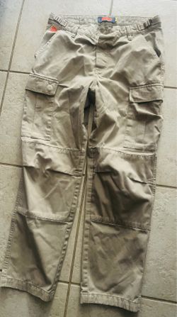 Empyre Cargo Pants Men’s 30 Button Fly Relaxed Beige Skater Military Fat