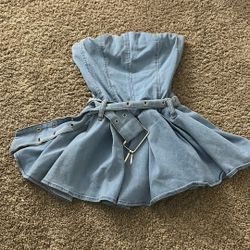 Denim Mini Dress medium large
