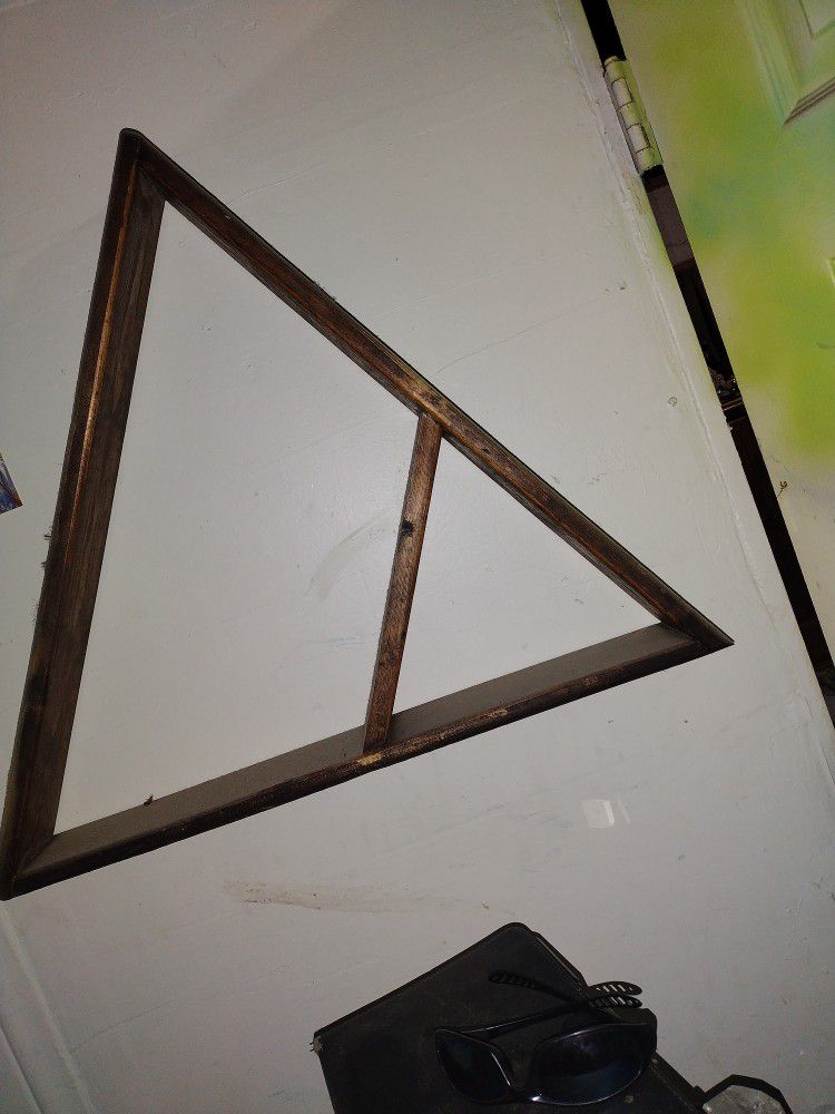 Wooden Triangle Wall Shelf 