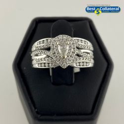 Ladies Diamond Wedding Set In 14k White Gold