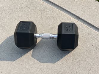 50 lb Rubber Hex Dumbbell – Commercial Quality – Great Condition