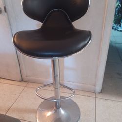 Black Leather Barstool