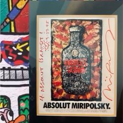 One of a kind signed Andre Miripolsky art for absolute vodka campaign 1995 collectible wall art decor pop