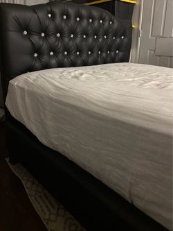 Queen bed frame and mattress
