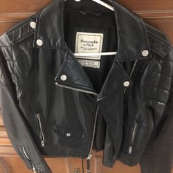 Abercrombie & Fitch S Vegan Leather Jacket 