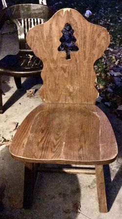 Sold wood brown chair , strong old model