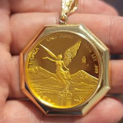 1 Oz Libertad Proof,  Pendant,  ,24k And 14k