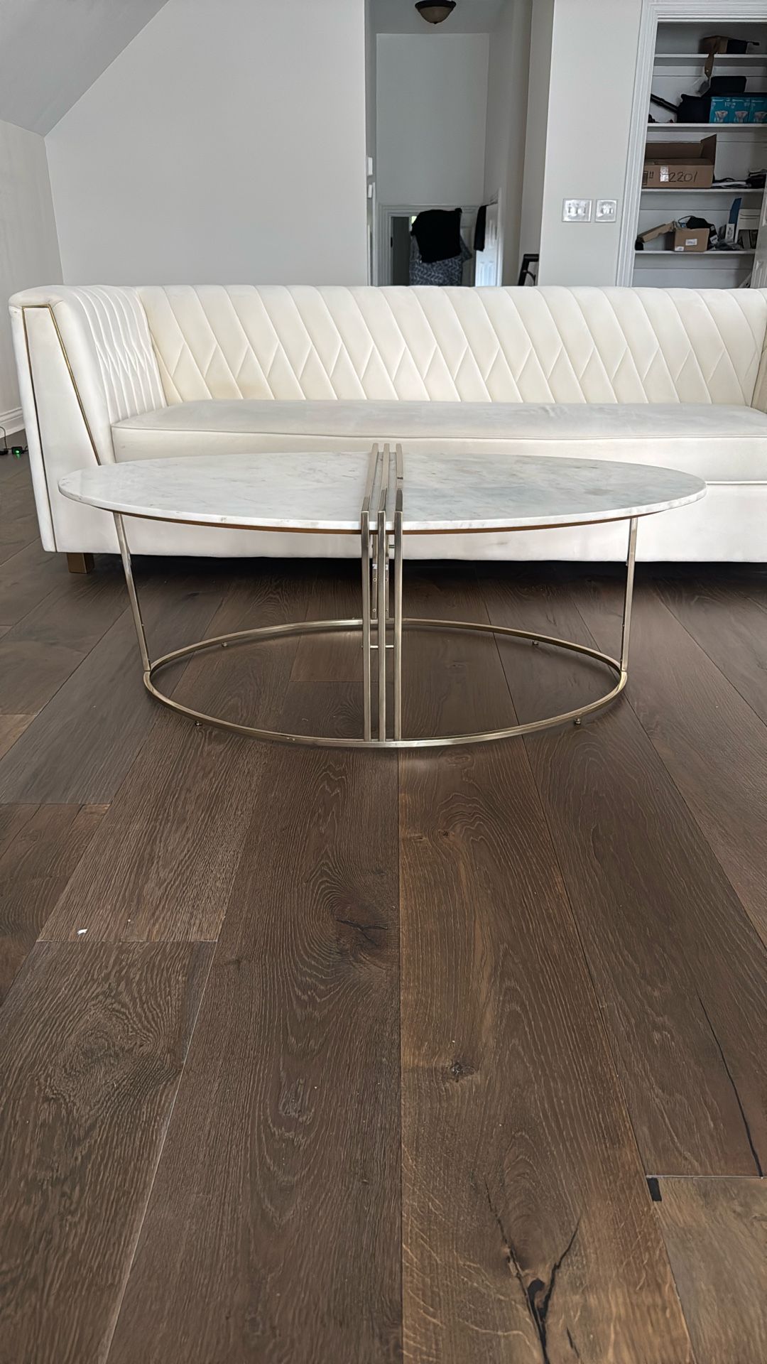 Oval Marble Coffee Table (50”)