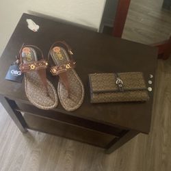 Coach Wallet And Off Brand Sandals 