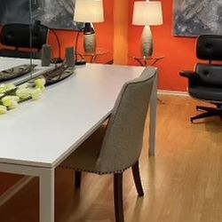 Ikea Steel &White Laminate Desk/Table $50