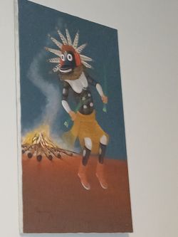 Authentic Jimmy Yellowhair Kachina Doll Painting (3ft×2ft)