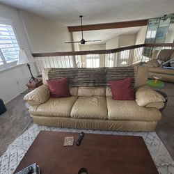 Leather Couch Set For sale