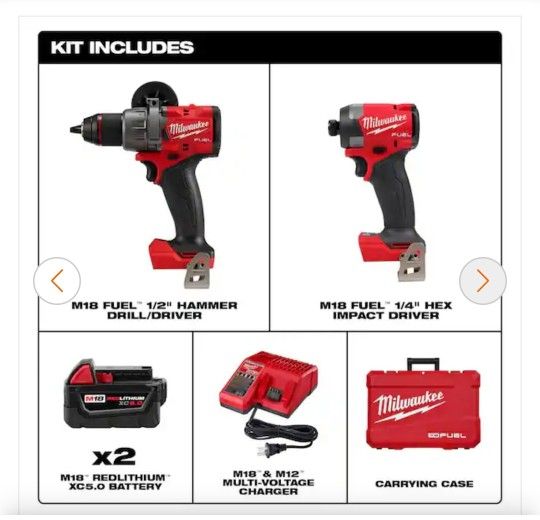 Brand New Milwaukee M18 Fuel Brushless Drill Kit. $350