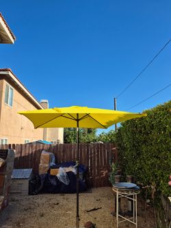6.5” ft square market umbrella patio color: yellow base not included