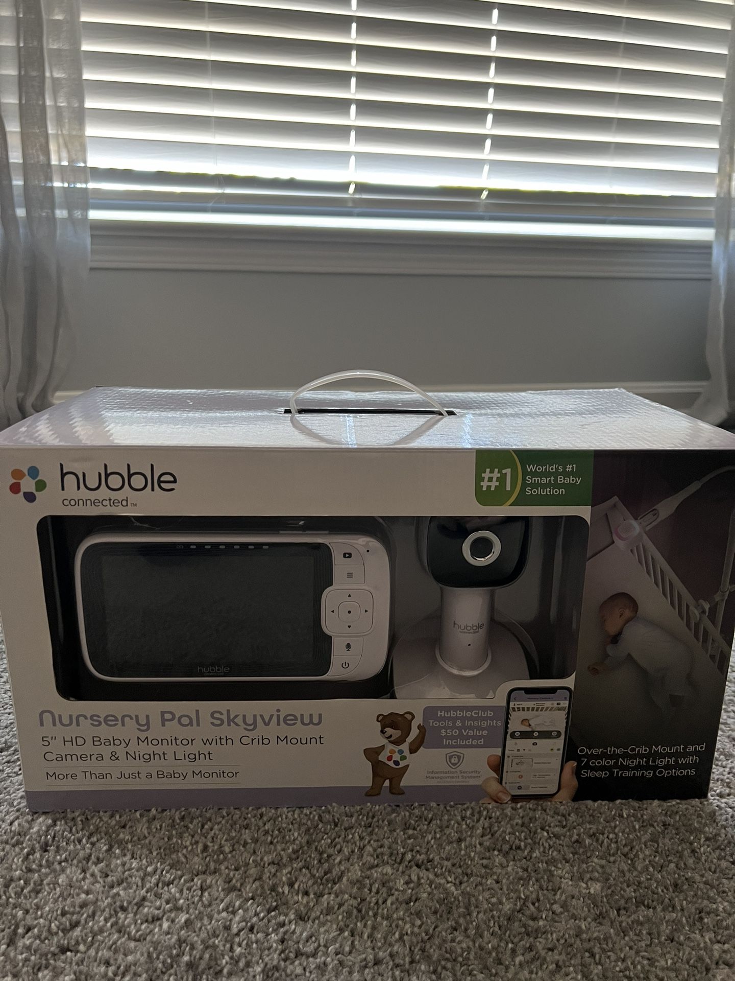 Hubble Connected Nursery 5” Baby Monitor With Crib Mount Camera & Night Light