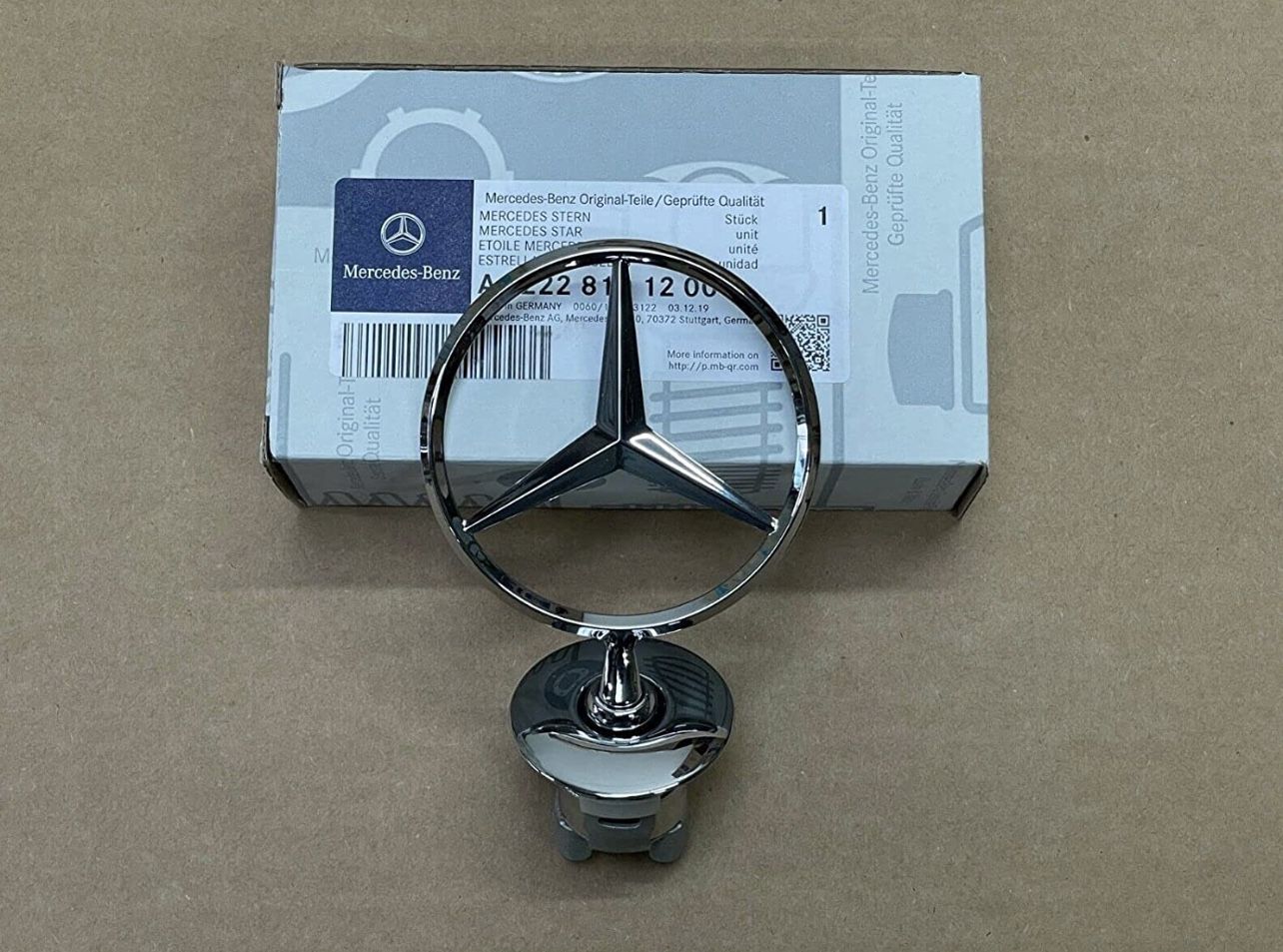 Mercedes Benz Genuine Vehicle Hood Star Emblem Badge