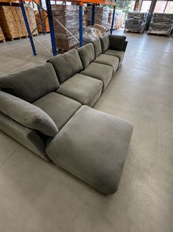 Henredon Murphy 6 Piece Fabric Modular Sectional Sofa with Ottoman