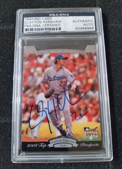 2008 Trading Card Clayton Kershaw Autograph Rookie Card PSA/DNA Certified