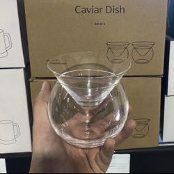 Kook Glass Caviar Chiller Server Dish Set