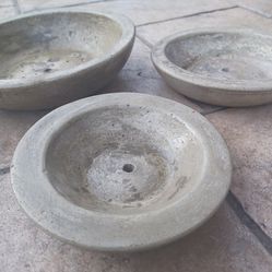 Shallow Concrete Planter Bowl Set 