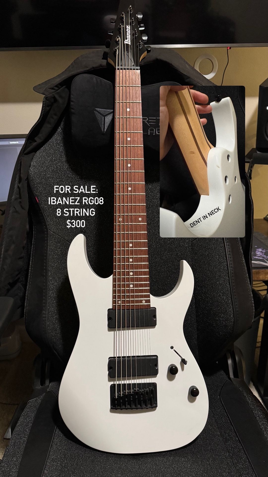 Ibanez RG-08 8 String Guitar - White