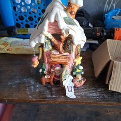 Christmas Glass House Can Go Over Candle Like New