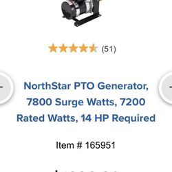 PTO generator 7800 Watts (NEW)