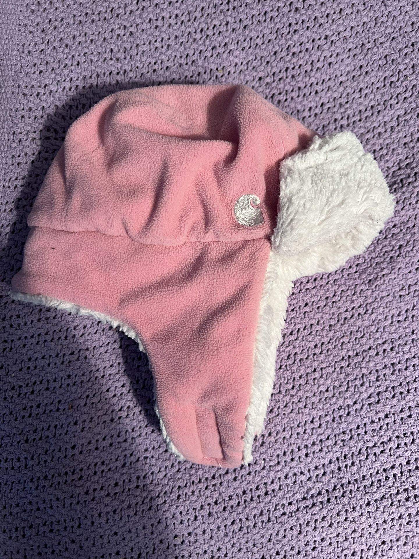 Carhartt Infant/Toddler Hat Pink Fleece Lined Trapper Ear Flaps