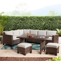 Better homes & gardens brookbury wicker sectional sofa patio dining set sale