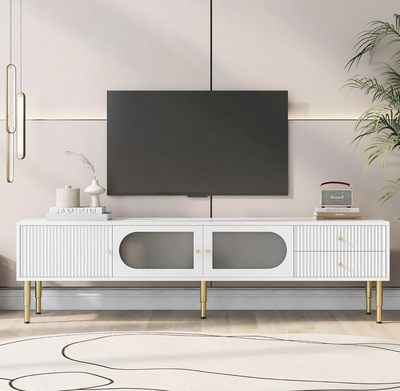 TV Stand with Storage Cabinet Drawers