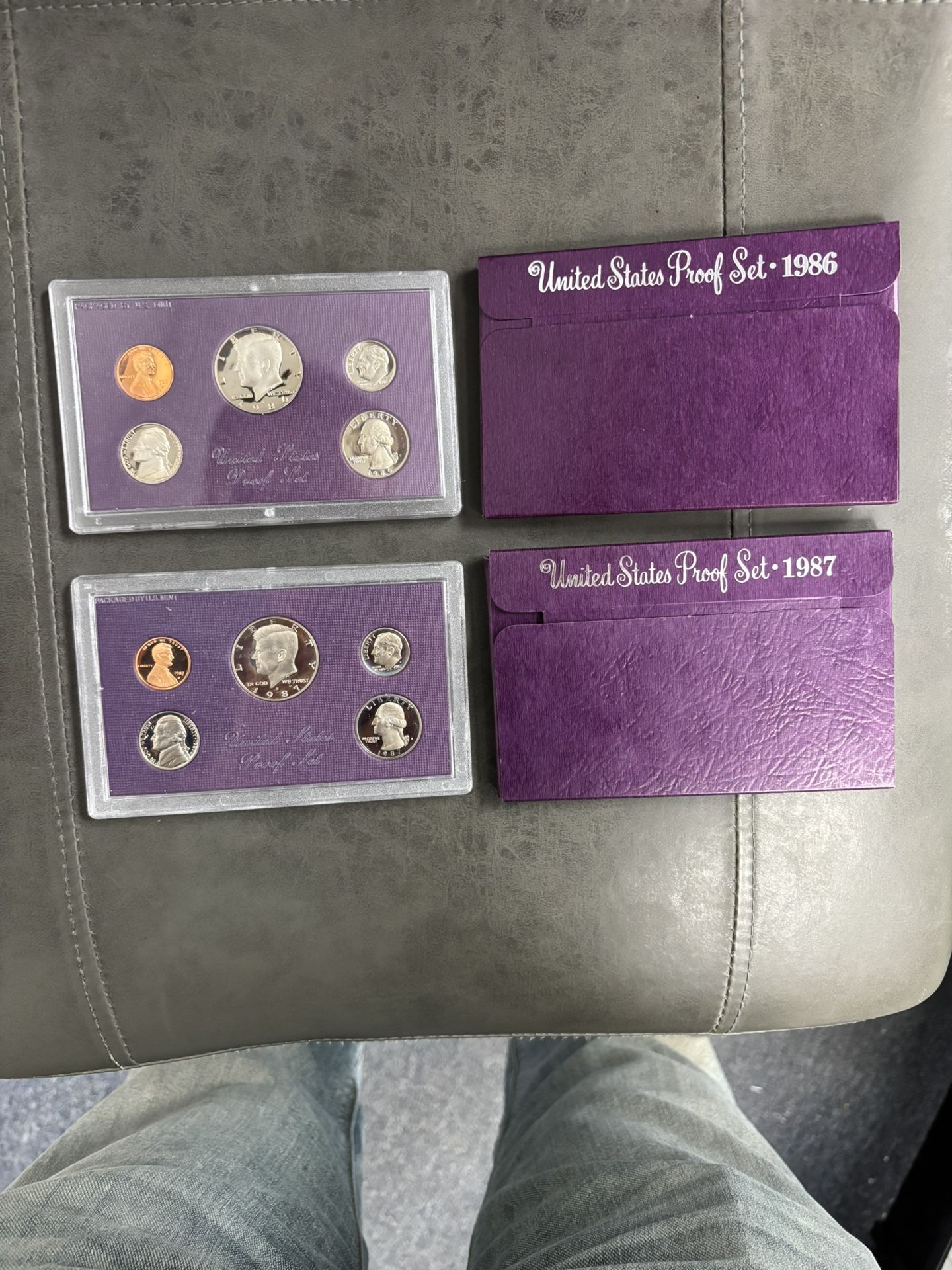 Pair 1986 & 1987 U.S. Proof Sets in OGP -- 10 PROOF COINS!