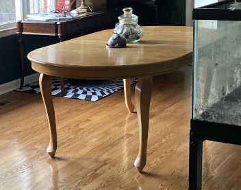Antique Wooden Table & 6 Chairs