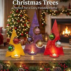 🎄 Handmade Wooden Christmas Tree Sets – Only $35! 🎄