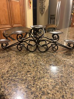 Brown rod iron candelabra