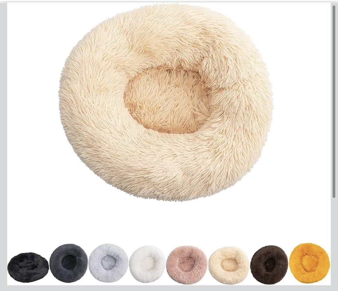 2XL Mr Fluffy Friend - The Original Calming Pet Bed, Warm Plush Donut Dog Bed, Washable