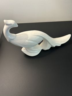 Porcelain Peacock And Lenox Vase 