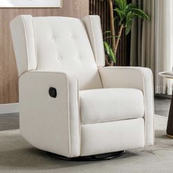 Recliner Swivel Glider Nursery Chair White