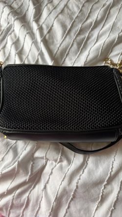 Black Beaded Crossbody Clutch Bag
